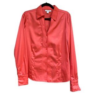 COLDWATER CREEK Coral Long Sleeve Button Down Shirt